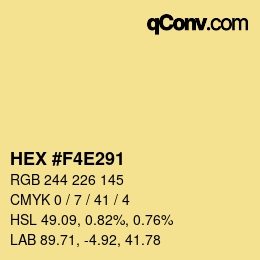 Color code: HEX #F4E291 | qconv.com