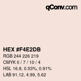 カラーコード: HEX #F4E2DB | qconv.com