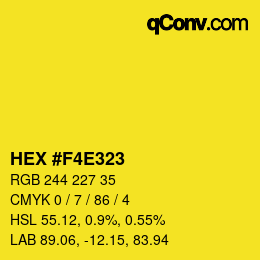 Color code: HEX #F4E323 | qconv.com