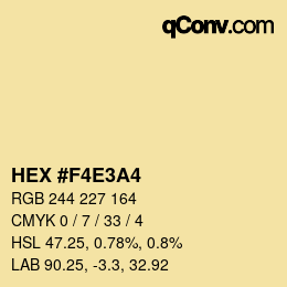Color code: HEX #F4E3A4 | qconv.com