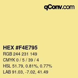 Color code: HEX #F4E795 | qconv.com