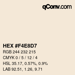 Color code: HEX #F4E8D7 | qconv.com