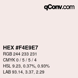 Farbcode: HEX #F4E9E7 | qconv.com