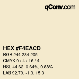 Color code: HEX #F4EACD | qconv.com