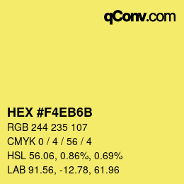 Color code: HEX #F4EB6B | qconv.com