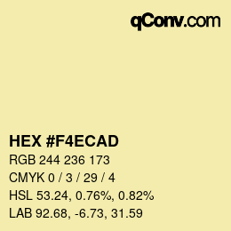 Farbcode: HEX #F4ECAD | qconv.com