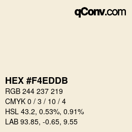 Color code: HEX #F4EDDB | qconv.com