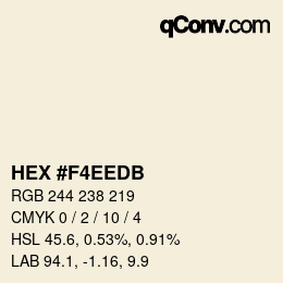 Color code: HEX #F4EEDB | qconv.com