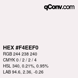 カラーコード: HEX #F4EEF0 | qconv.com