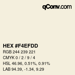 Color code: HEX #F4EFDD | qconv.com