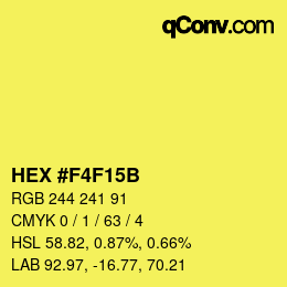 カラーコード: HEX #F4F15B | qconv.com