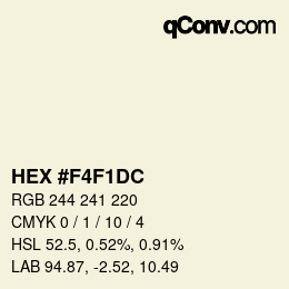 Color code: HEX #F4F1DC | qconv.com