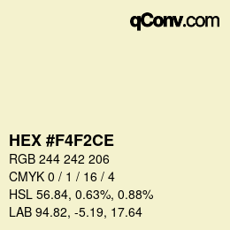 Color code: HEX #F4F2CE | qconv.com