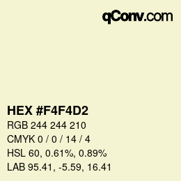 Farbcode: HEX #F4F4D2 | qconv.com