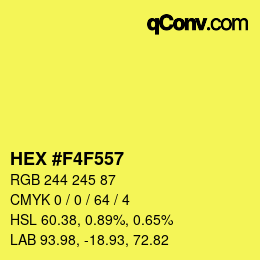 Color code: HEX #F4F557 | qconv.com