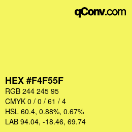 Farbcode: HEX #F4F55F | qconv.com