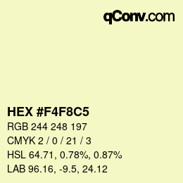 Farbcode: HEX #F4F8C5 | qconv.com