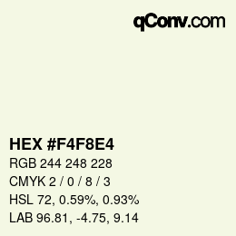 カラーコード: HEX #F4F8E4 | qconv.com