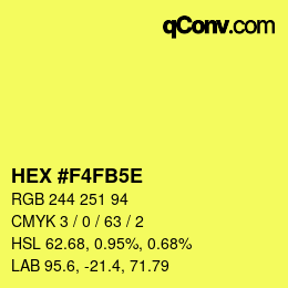Color code: HEX #F4FB5E | qconv.com