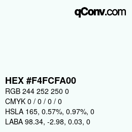 Color code: HEX #F4FCFA00 | qconv.com