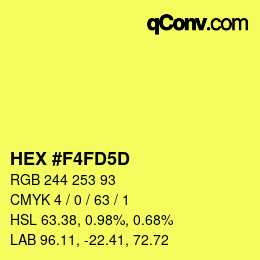 颜色代码: HEX #F4FD5D | qconv.com