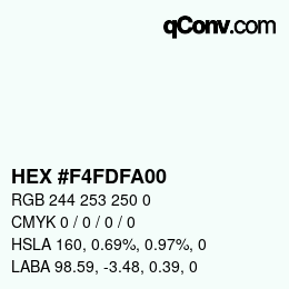 Color code: HEX #F4FDFA00 | qconv.com