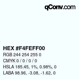 Color code: HEX #F4FEFF00 | qconv.com