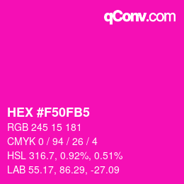 カラーコード: HEX #F50FB5 | qconv.com