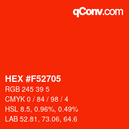 Color code: HEX #F52705 | qconv.com