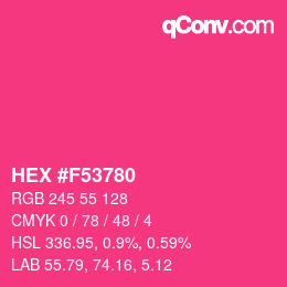 Farbcode: HEX #F53780 | qconv.com