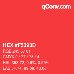 Código de color: HEX #F5393D | qconv.com