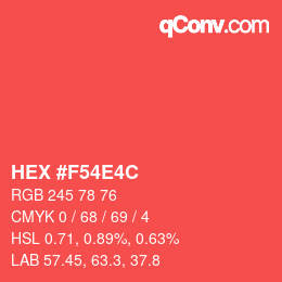 Código de color: HEX #F54E4C | qconv.com