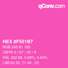 颜色代码: HEX #F551B7 | qconv.com