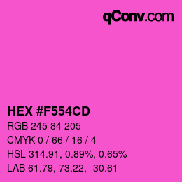カラーコード: HEX #F554CD | qconv.com