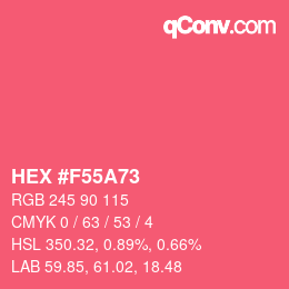 カラーコード: HEX #F55A73 | qconv.com