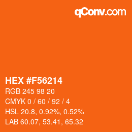 カラーコード: HEX #F56214 | qconv.com