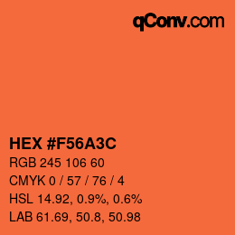 Color code: HEX #F56A3C | qconv.com