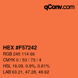 Farbcode: HEX #F57242 | qconv.com