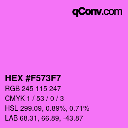 颜色代码: HEX #F573F7 | qconv.com