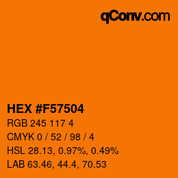 Código de color: HEX #F57504 | qconv.com