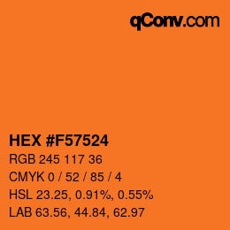 カラーコード: HEX #F57524 | qconv.com