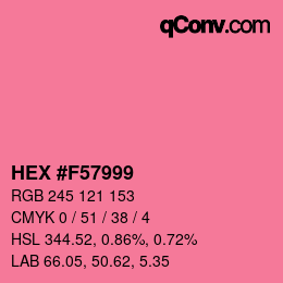 カラーコード: HEX #F57999 | qconv.com