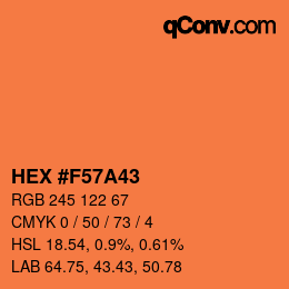 カラーコード: HEX #F57A43 | qconv.com