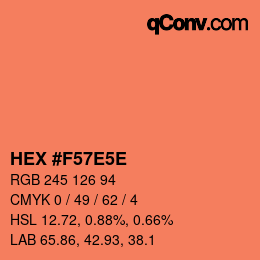 Color code: HEX #F57E5E | qconv.com