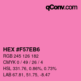 Farbcode: HEX #F57EB6 | qconv.com