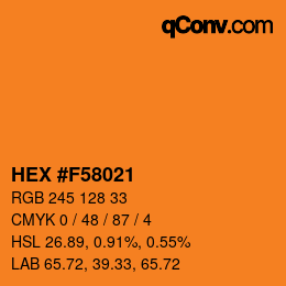 カラーコード: HEX #F58021 | qconv.com