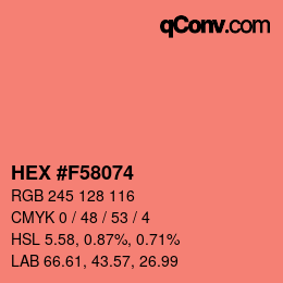 カラーコード: HEX #F58074 | qconv.com