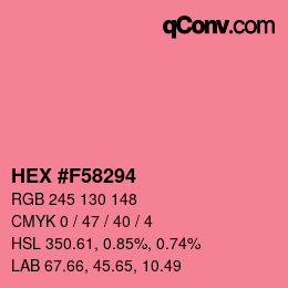 カラーコード: HEX #F58294 | qconv.com