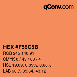 颜色代码: HEX #F58C5B | qconv.com