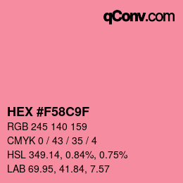 Color code: HEX #F58C9F | qconv.com